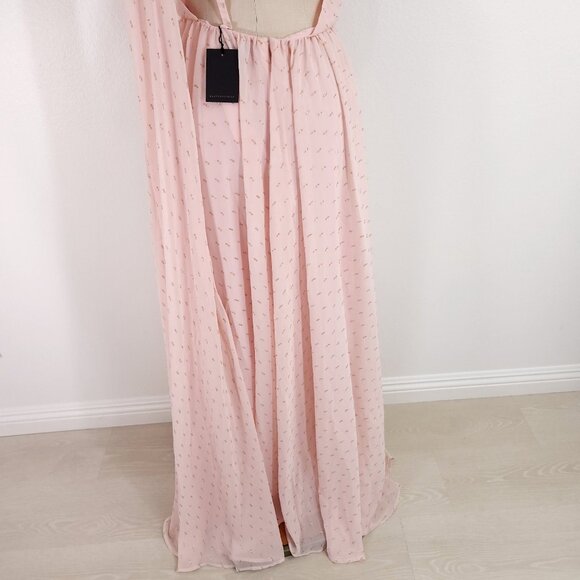 Michael Costello x Revolve Vella Gown Medium Draped Shoulder Overlay Chiffon - Picture 10 of 16